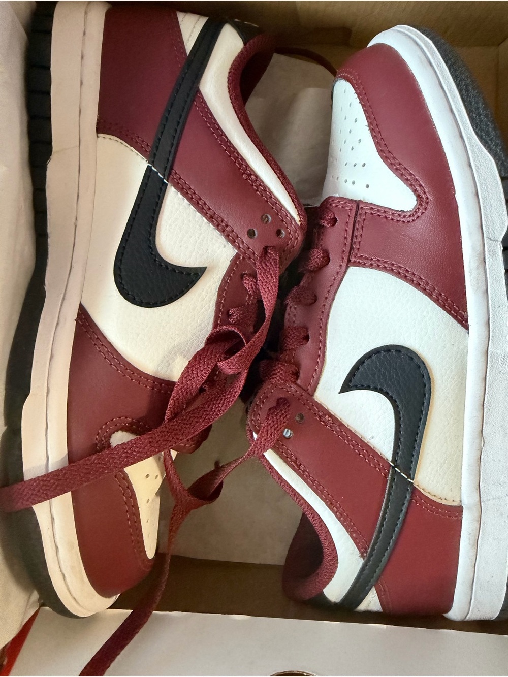 Nike Kids Sneakers Red White Black Low Top